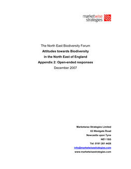 Open-Ended Responses December 2007