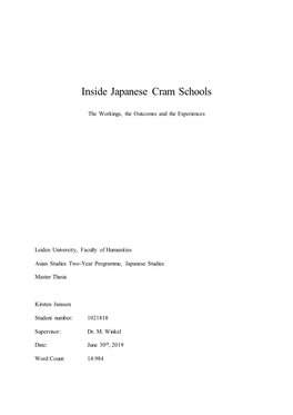 Inside Japanese Cram Schools