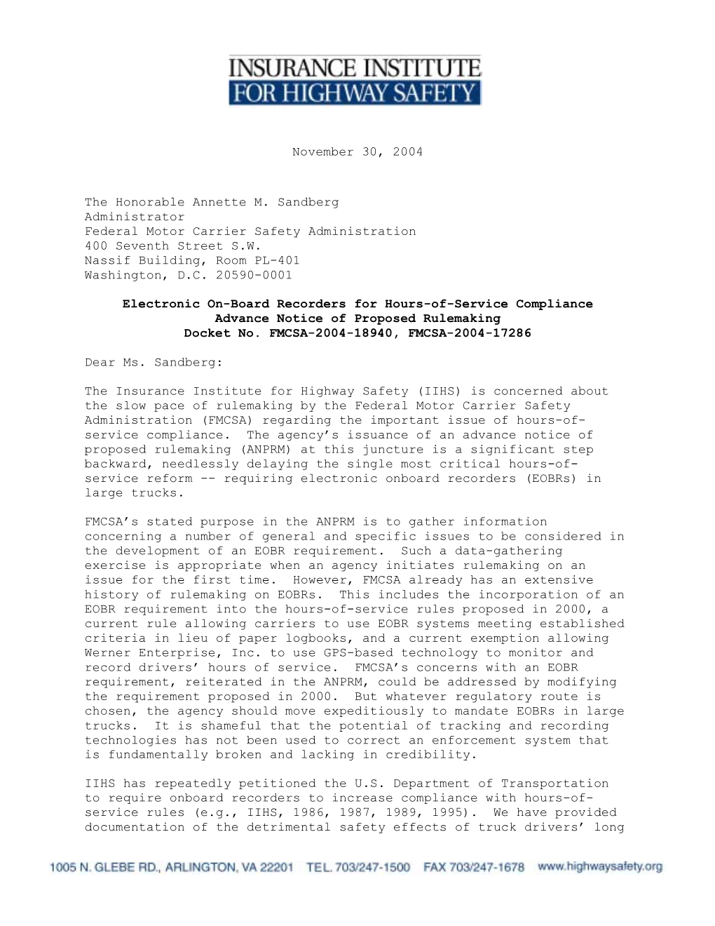 Electronic On-Board Recorders for Hours-Of-Service Compliance Advance Notice of Proposed Rulemaking Docket No