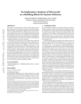 An Exploratory Analysis of Microcode As a Building Block for System Defenses