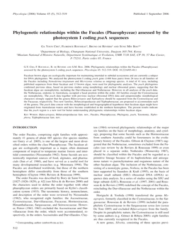 Phylogenetic Relationships Within the Fucales (Phaeophyceae) Assessed by the Photosystem I Coding Psaa Sequences