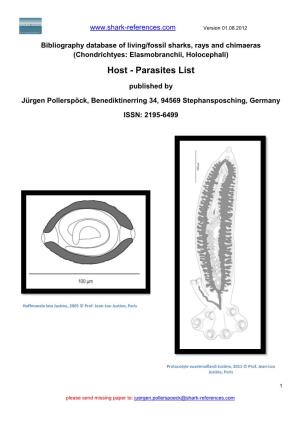 Host - Parasites List