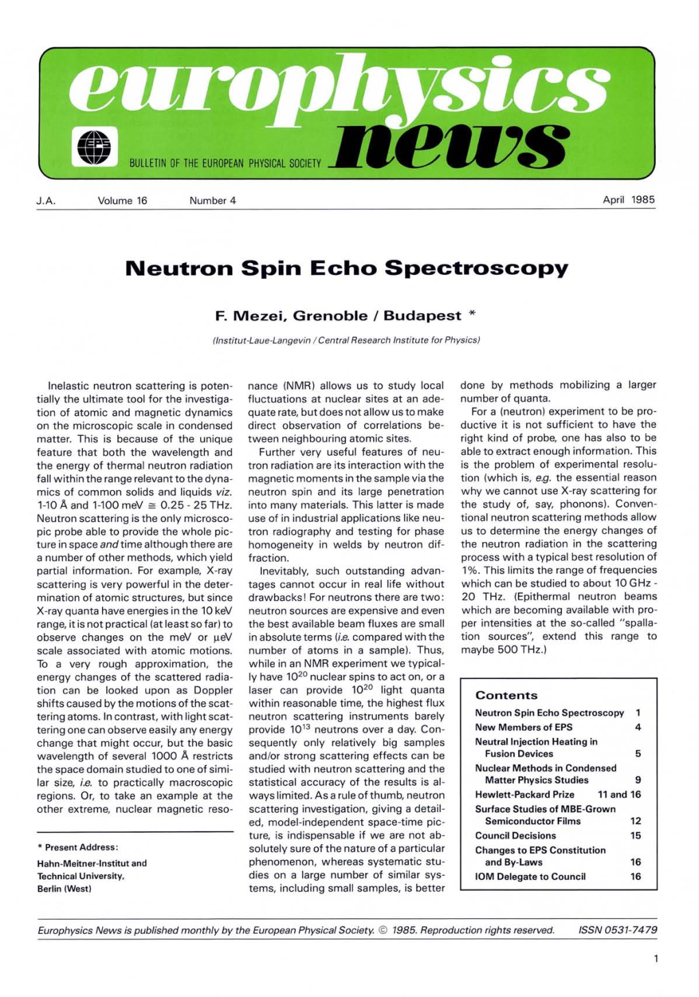 Neutron Spin Echo Spectroscopy