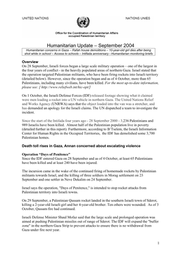 Humanitarian Update – September 2004