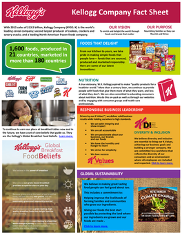 Kellogg Company Fact Sheet