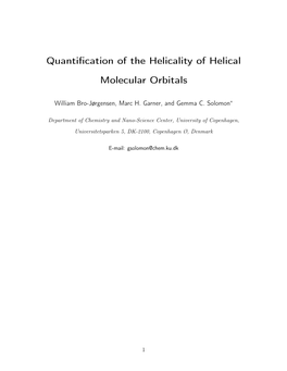 Quantification of the Helicality of Helical Molecular Orbitals