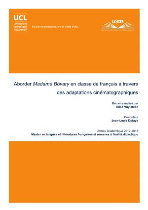 Aborder Madame Bovary En Classe De Français À Travers Des Adaptations Cinématographiques