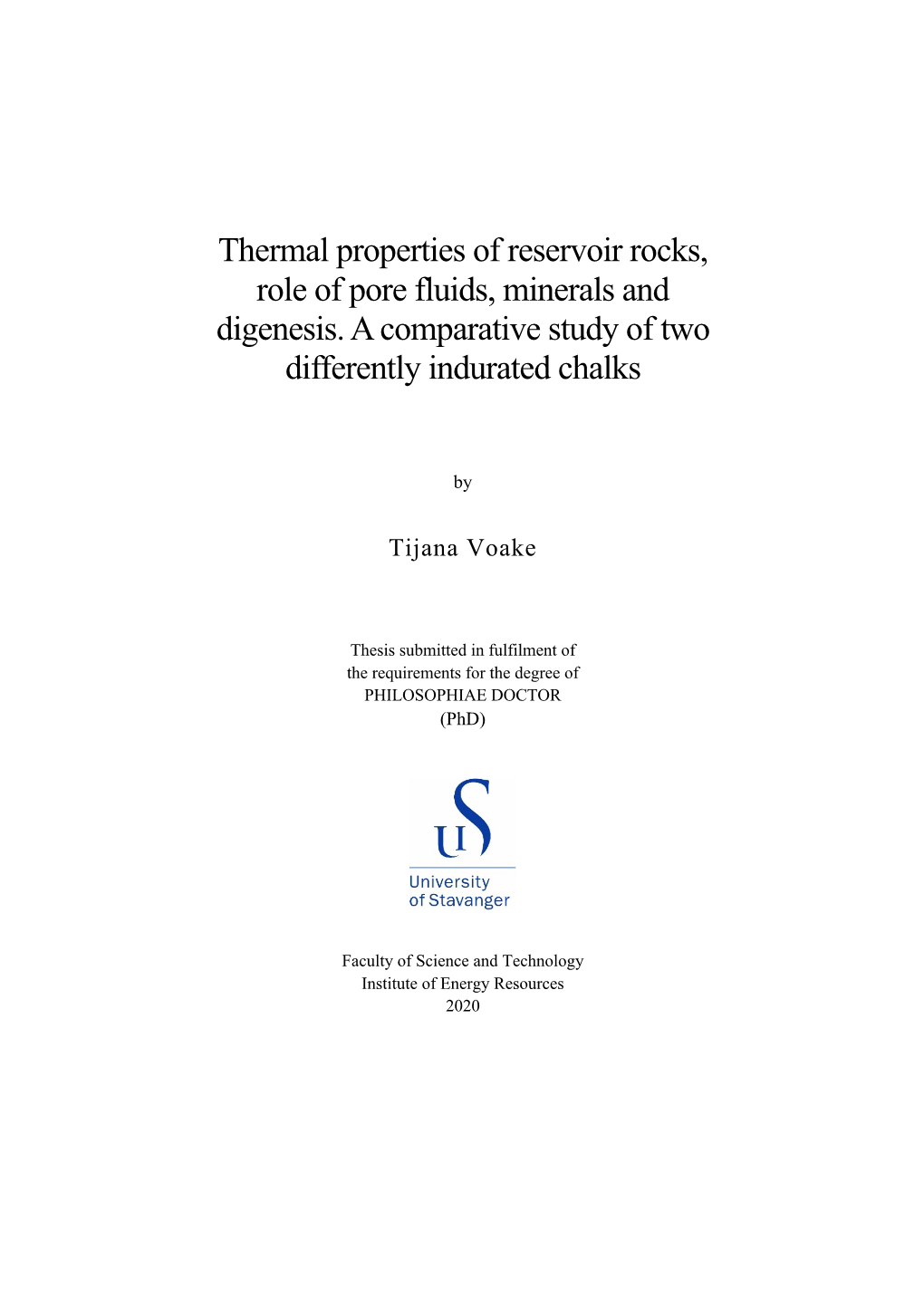 Thermal Properties of Reservoir Rocks, Role of Pore Fluids, Minerals and Digenesis