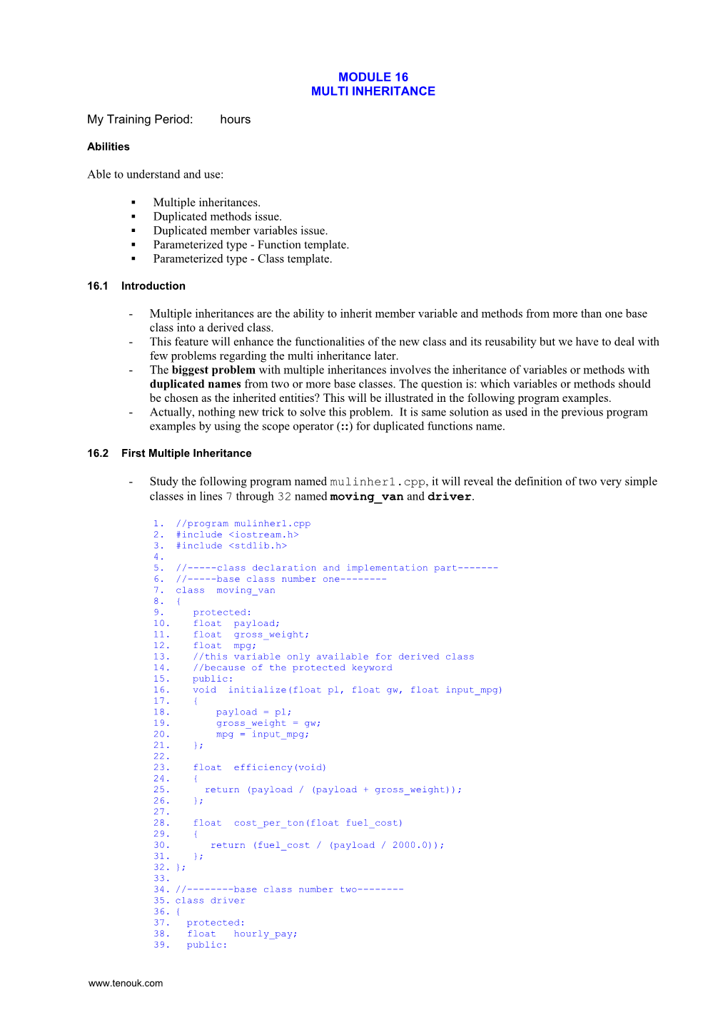 C++ Object Oriented Multiple Inheritance Duplicated Member Method