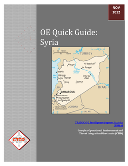 Quick Guide Syria Nov 2012