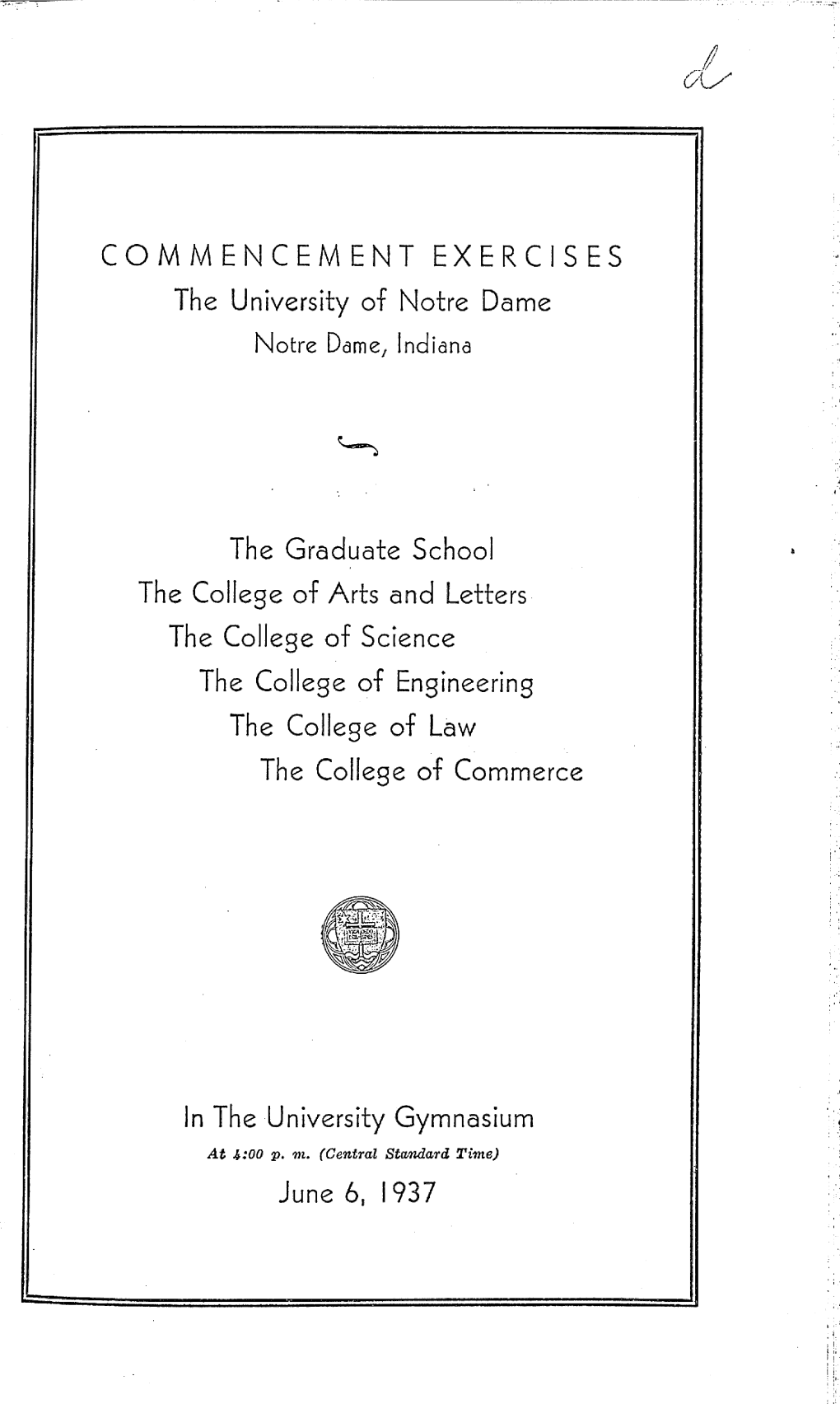 1937-06-06 University of Notre Dame Commencement
