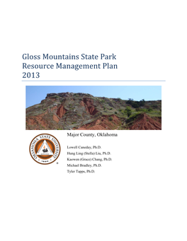 Gloss Mountains State Park Resource Management Plan 2013