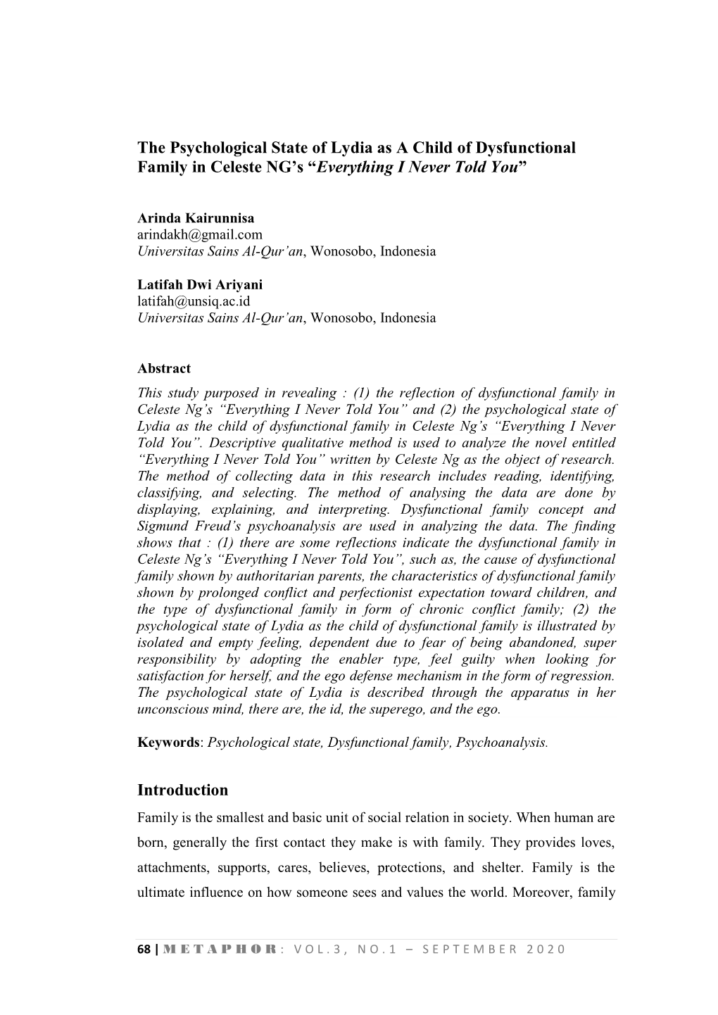 dissertation on dysfunctional family