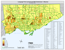 Language First Learned and Still Understood - Albanian by Census Tract