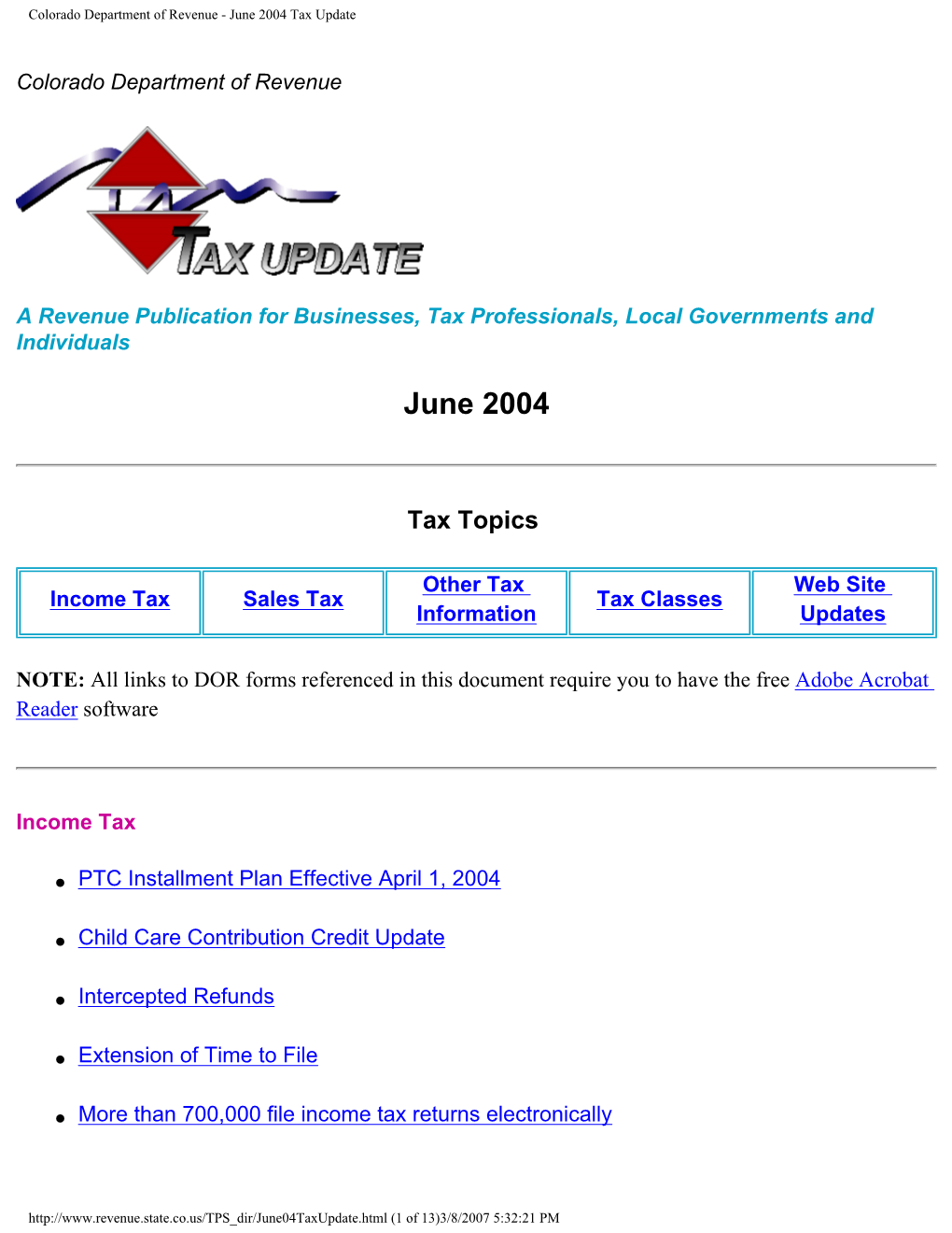 June 2004 Tax Update