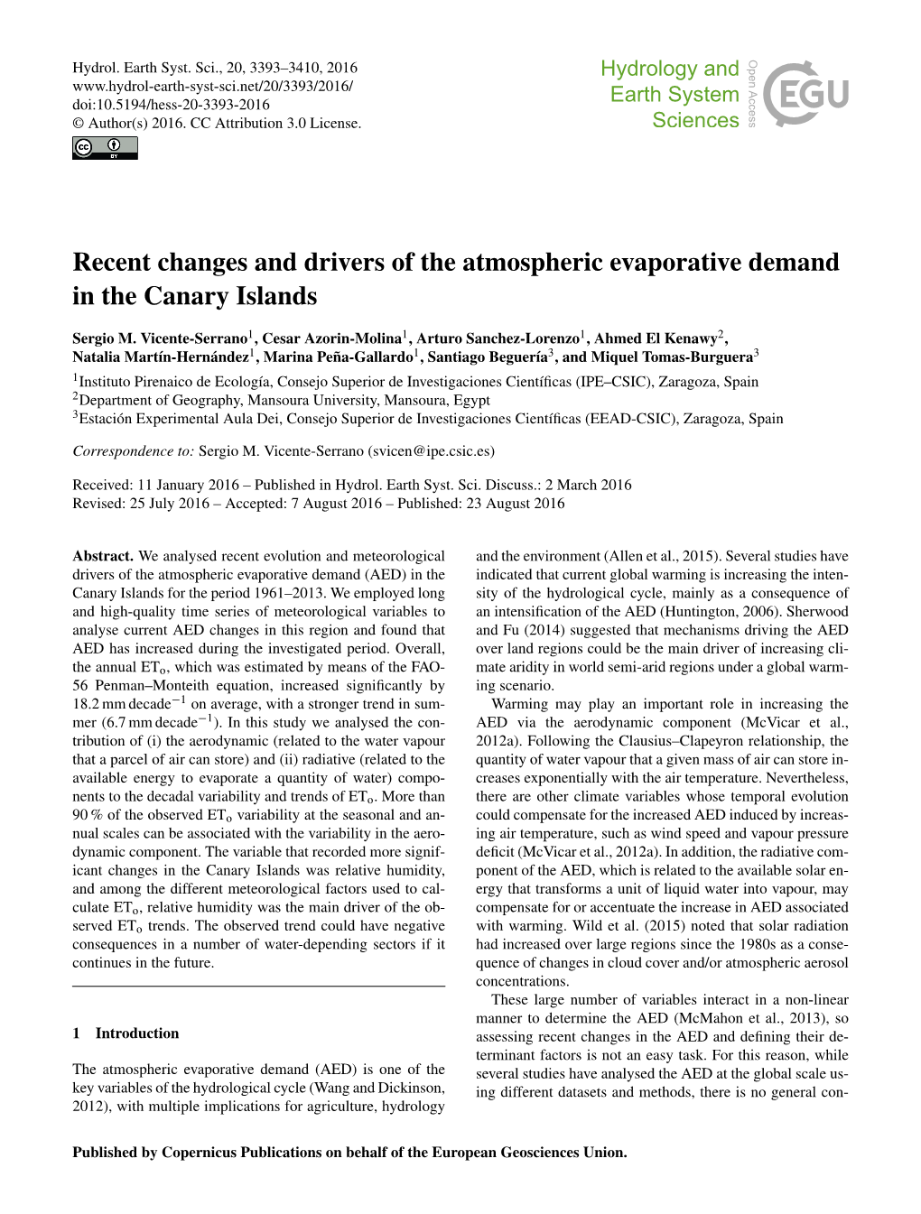 Recent Changes and Drivers of the Atmospheric Evaporative Demand in the Canary Islands