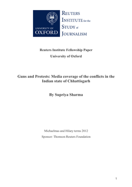 Guns and Protests: Media Coverage of the Conflicts in the Indian State of Chhattisgarh