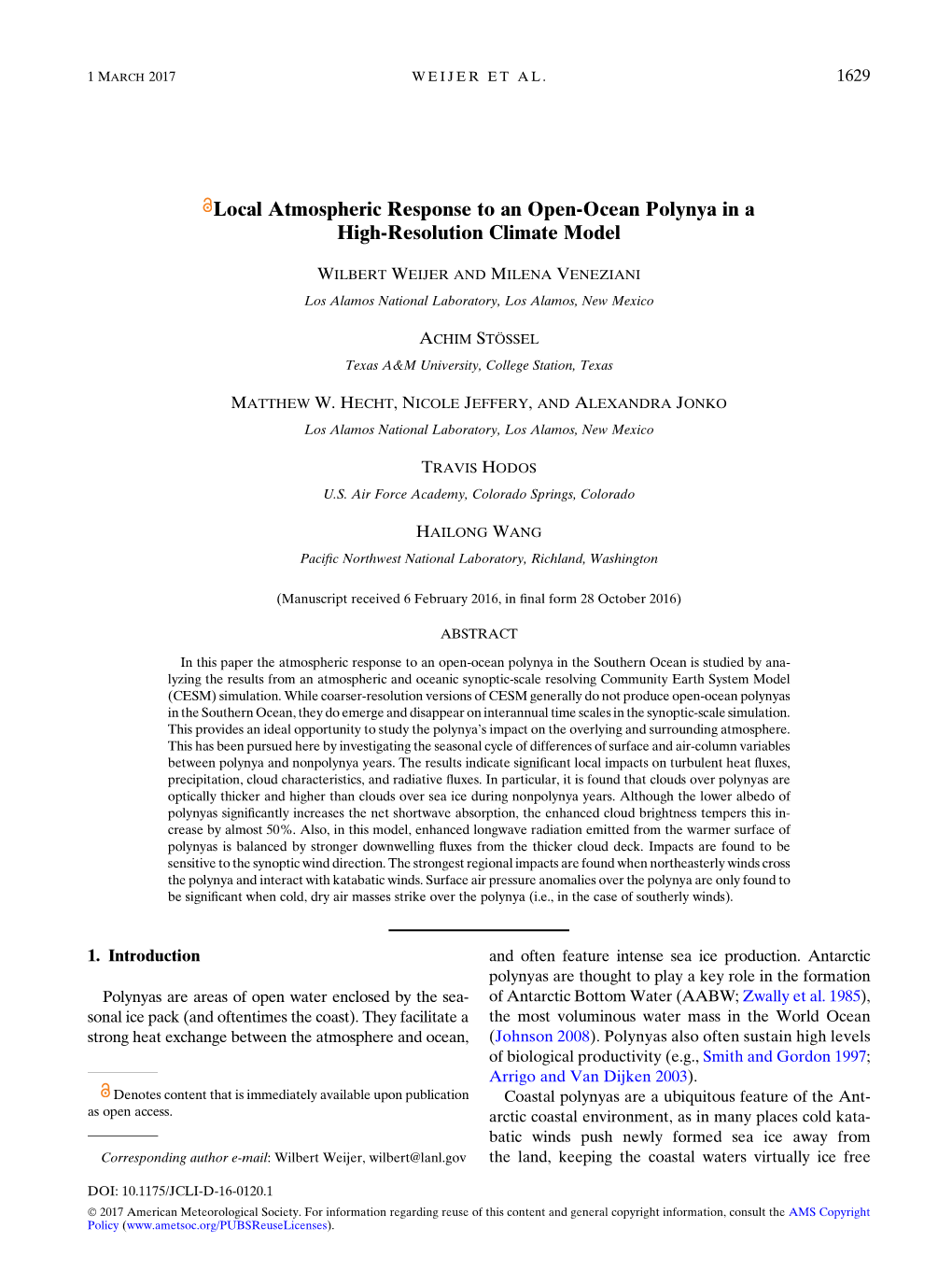 Local Atmospheric Response to an Open-Ocean Polynya in a High-Resolution Climate Model