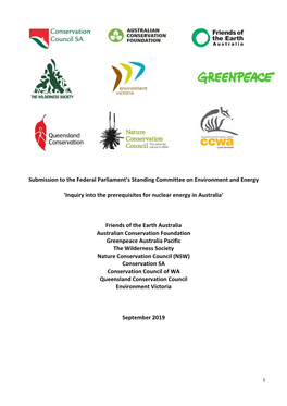 Inquiry Into the Prerequisites for Nuclear Energy in Australia'