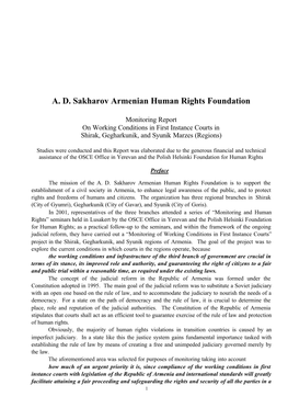 A. D. Sakharov Armenian Human Rights Foundation