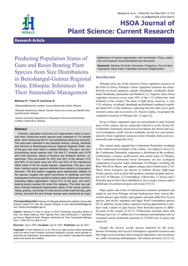 Predicting Population Status of Gum and Resin Bearing Plant Species