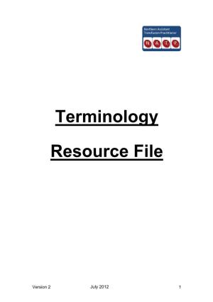 Terminology Resource File
