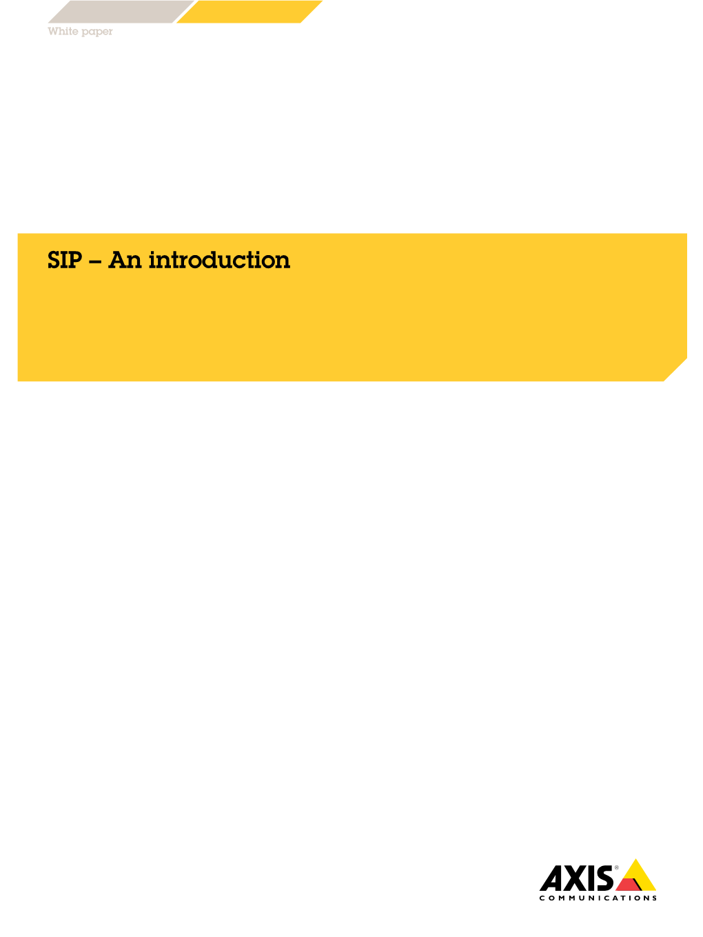 White Paper. SIP an Introduction