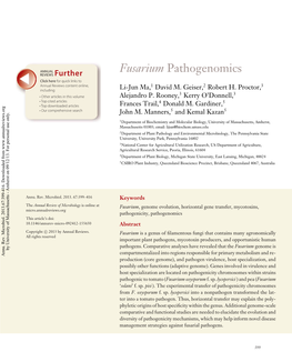 Fusarium Pathogenomics