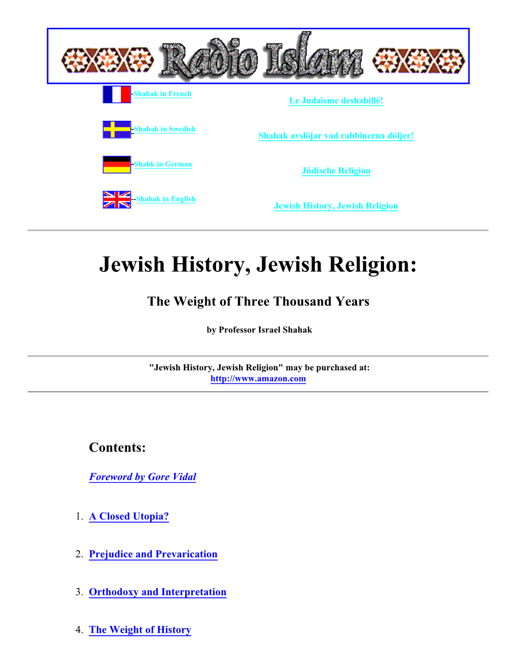 Jewish History, Jewish Religion