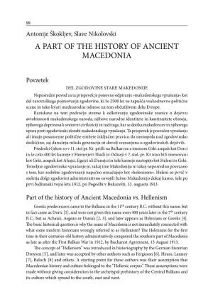 A Part of the History of Ancient Macedonia