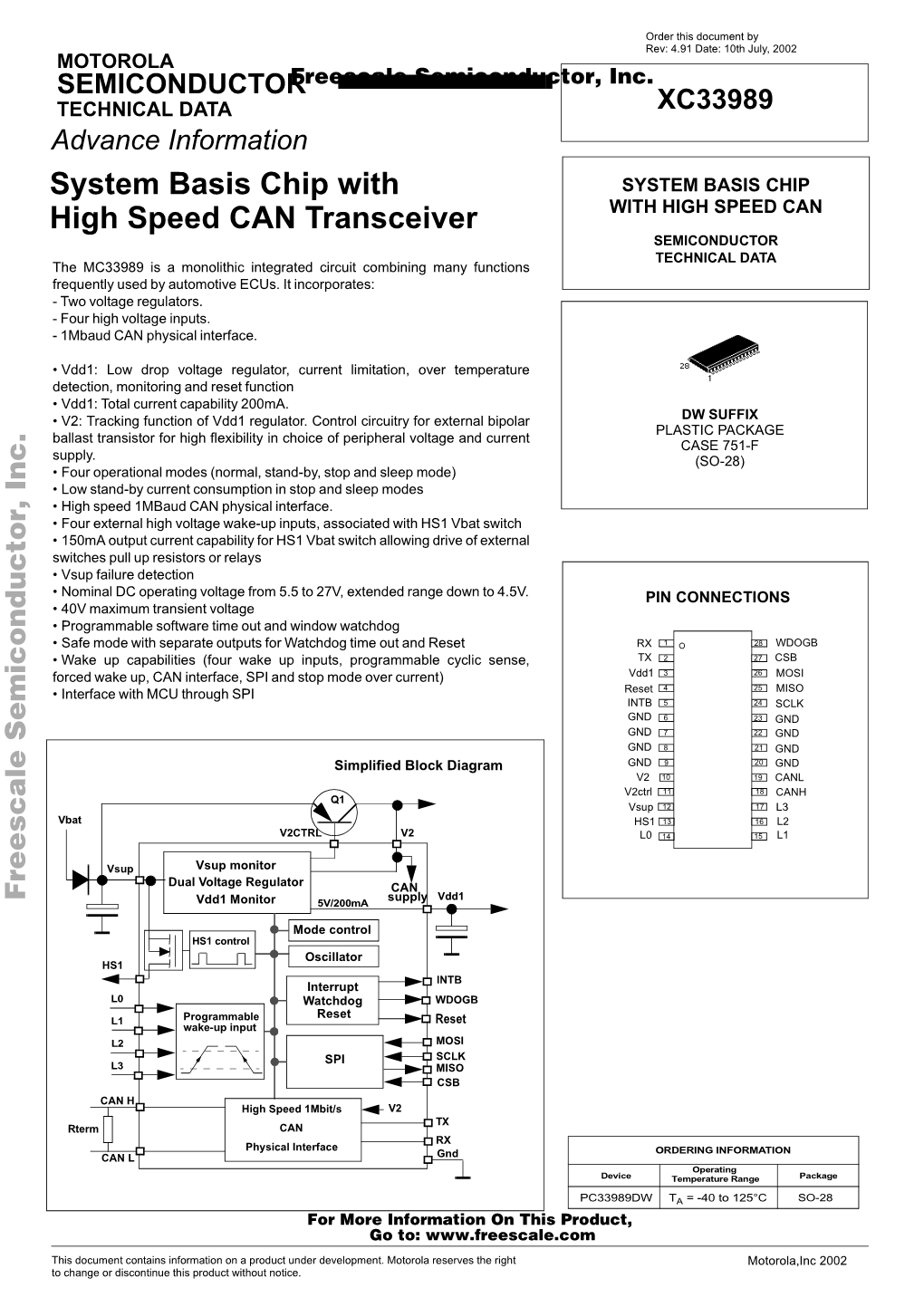 MC33989 Data Sheet