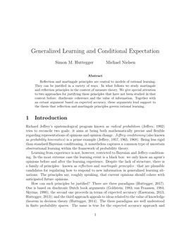 Generalized Learning and Conditional Expectation