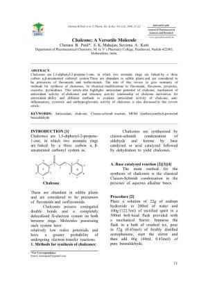 Chalcone: a Versatile Molecule Chetana B