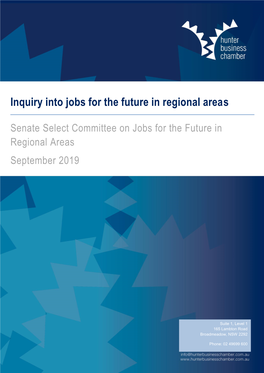 Inquiry Into Jobs for the Future in Regional Areas