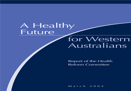 A Healthy Future for Western Australians