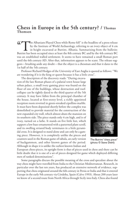 Chess in Europe in the 5Th Century? / Thomas Thomsen
