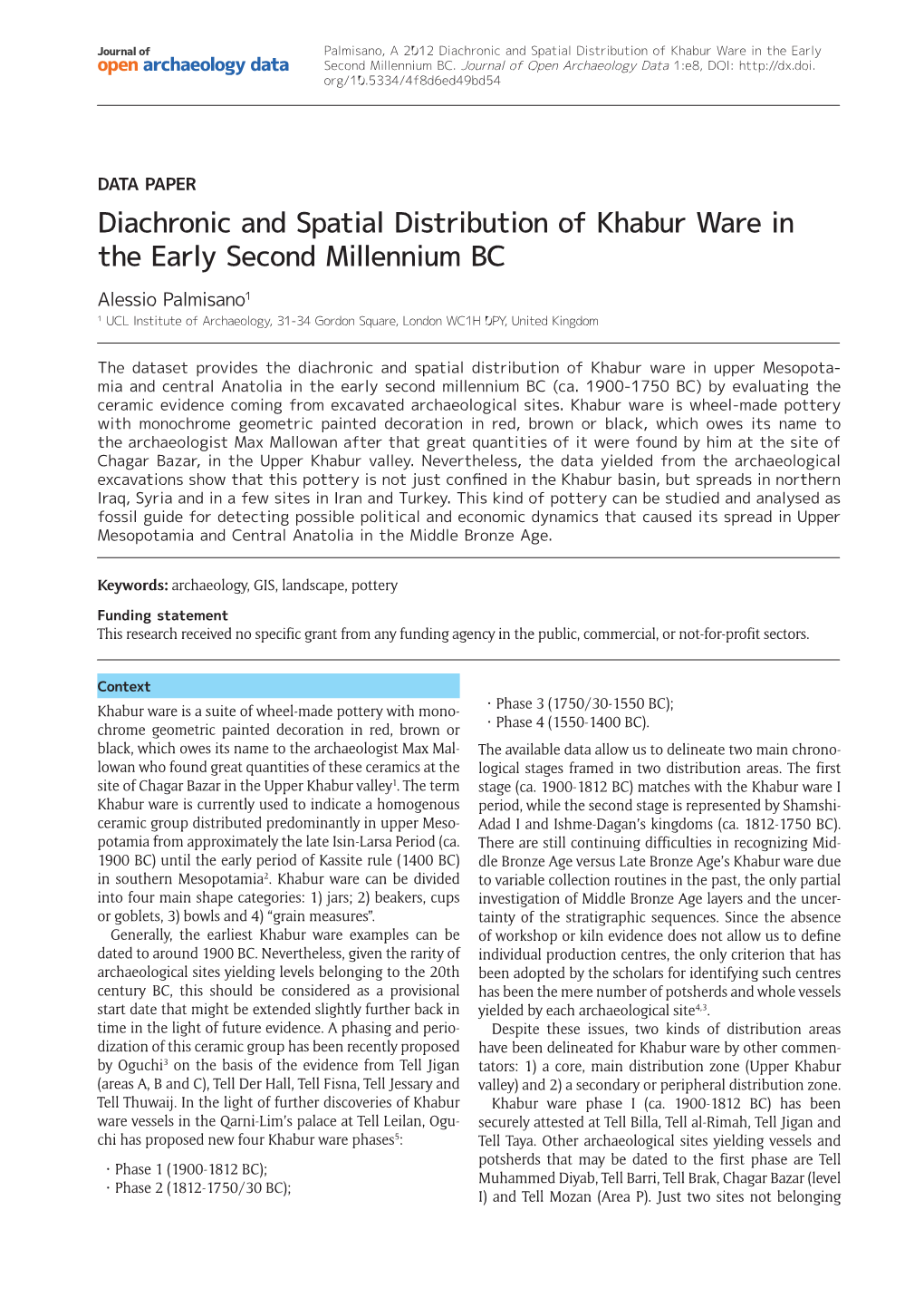 Diachronic and Spatial Distribution of Khabur Ware in the Early Second