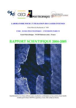 Rapport Scientifique 2004-2005