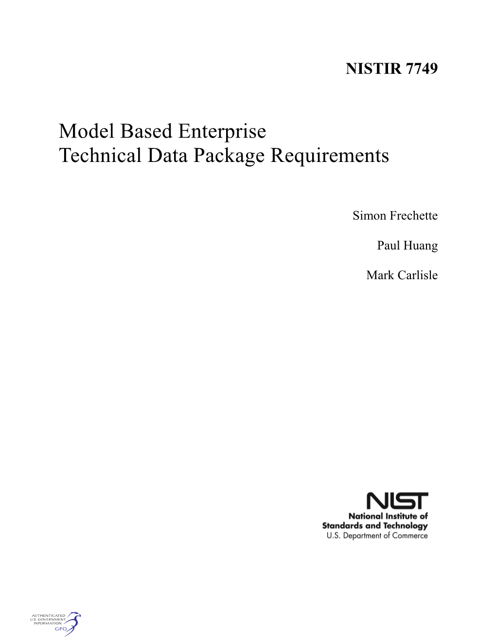 Model Based Enterprise Technical Data Package Requirements