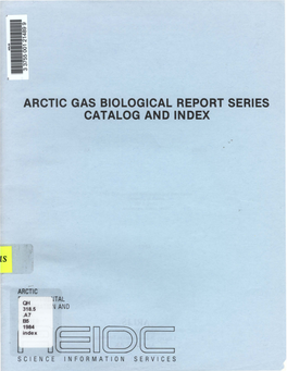 Arctic Gas Biological Report Series Catalog and Index