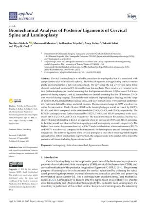 Biomechanical Analysis of Posterior Ligaments of Cervical Spine and Laminoplasty