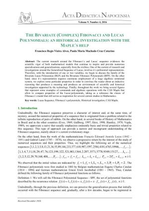 The Bivariate (Complex) Fibonacci and Lucas Polynomials: an Historical Investigation with the Maple's Help