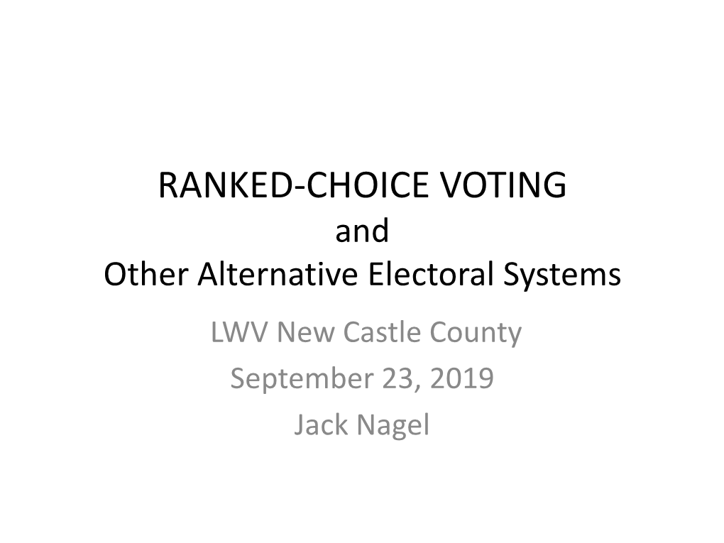 Ranked-Choice Voting