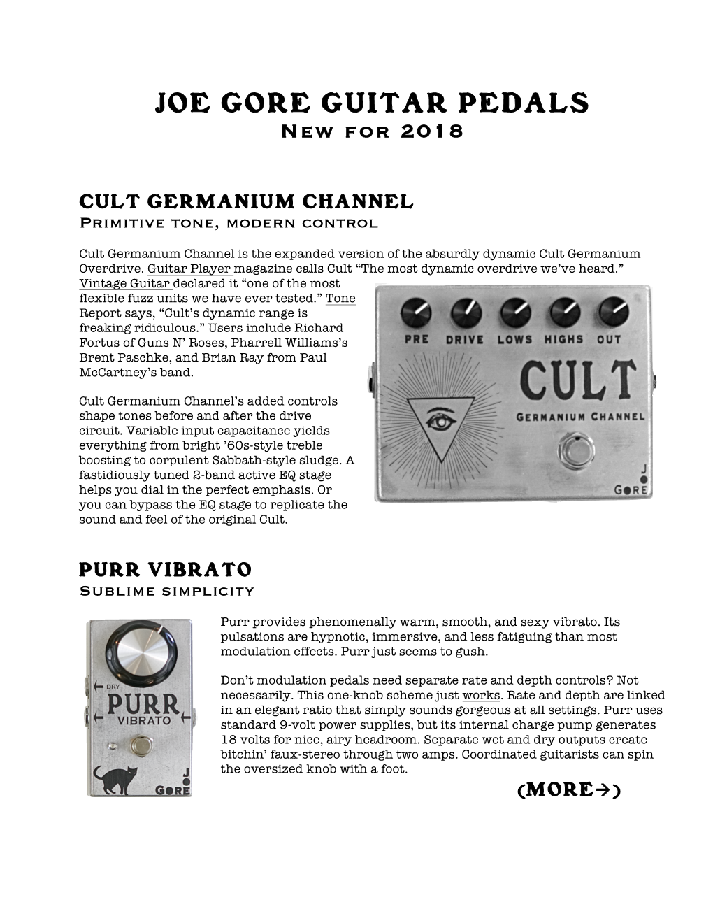 NAMM 2018 One-Sheet Pics