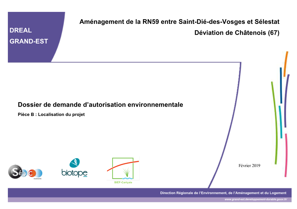 Aménagement De La RN59 Entre Saint-Dié-Des-Vosges Et Sélestat DREAL Déviation De Châtenois (67) GRAND-EST