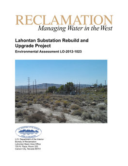 Lahontan Substation Rebuild and Upgrade Project Environmental Assessment LO-2012-1023