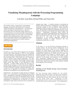 Visualizing Morphogenesis with the Processing Programming Language 15