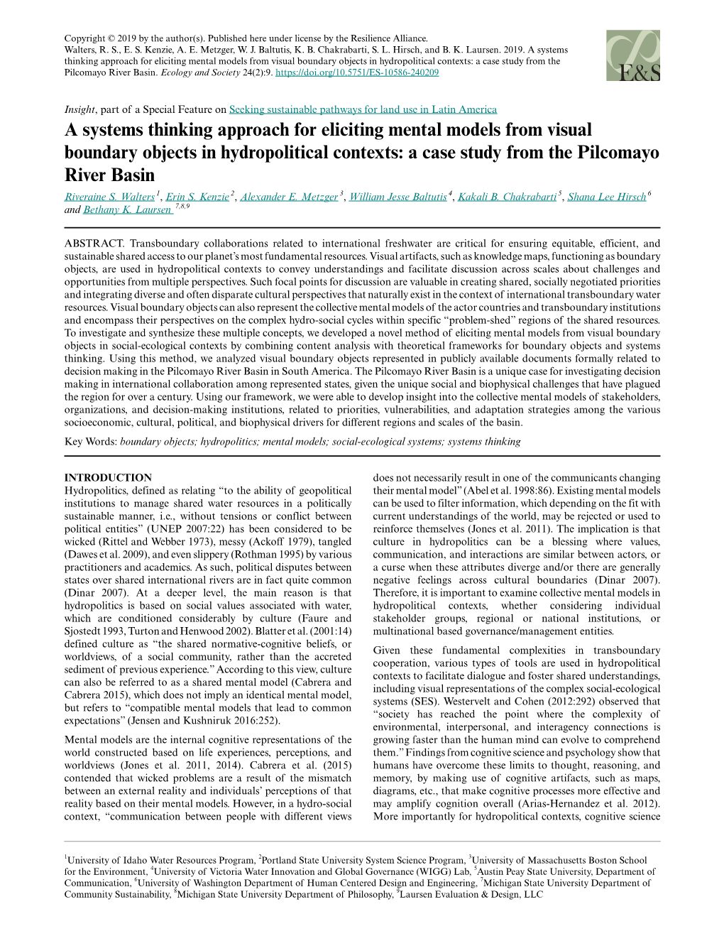 A Systems Thinking Approach for Eliciting Mental Models from Visual Boundary Objects in Hydropolitical Contexts: a Case Study from the Pilcomayo River Basin