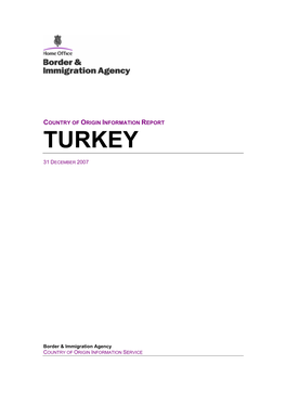Country of Origin Information Report Turkey December 2007