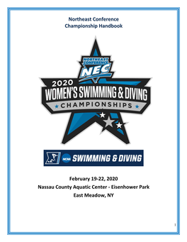 2020 NEC Swimming & Diving Championships Handbook